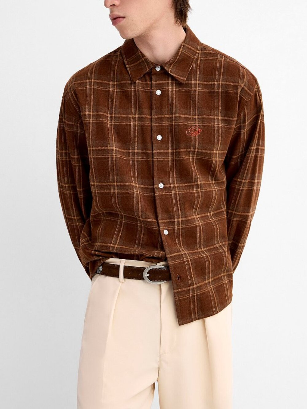 BNWT AW25 PROHIBITED TIMBER FLANNEL CHECKED SHIRT S